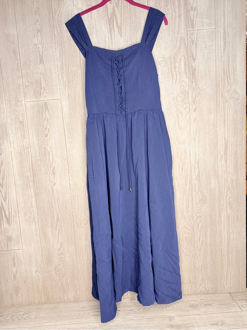 Scarlet darkness blue renaissance whimsical cosplay dress corset front and sides - Picture 2 of 9